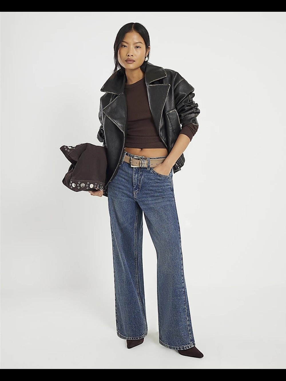 River Island Petite Blue Relaxed Straight Jeans 4P